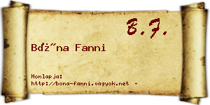 Bóna Fanni névjegykártya