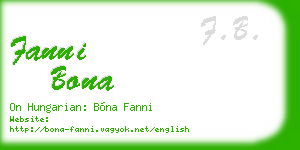 fanni bona business card