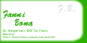 fanni bona business card